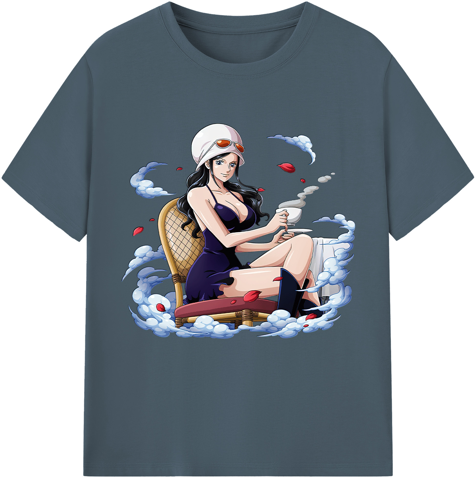 ワンピース ニコ・ロビン ONE PIECE Nico Robin 綿100％半袖Tシャツ（フロントプリント）